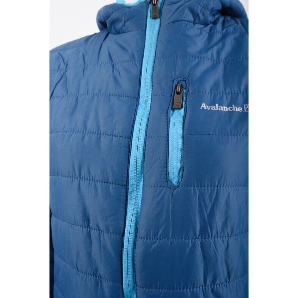 Avalanche Outdoor Supply Co kids Puffer Jacket Coat Blue Hooded Zip Sz 14-16 - Picture 3 of 5
